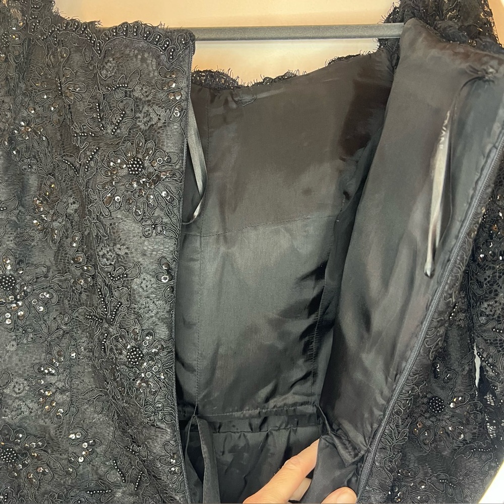 JOVANI Beaded Lace Gown Dress Mother Bride Evening Formal Black Tie Size 14 - Picture 7 of 10